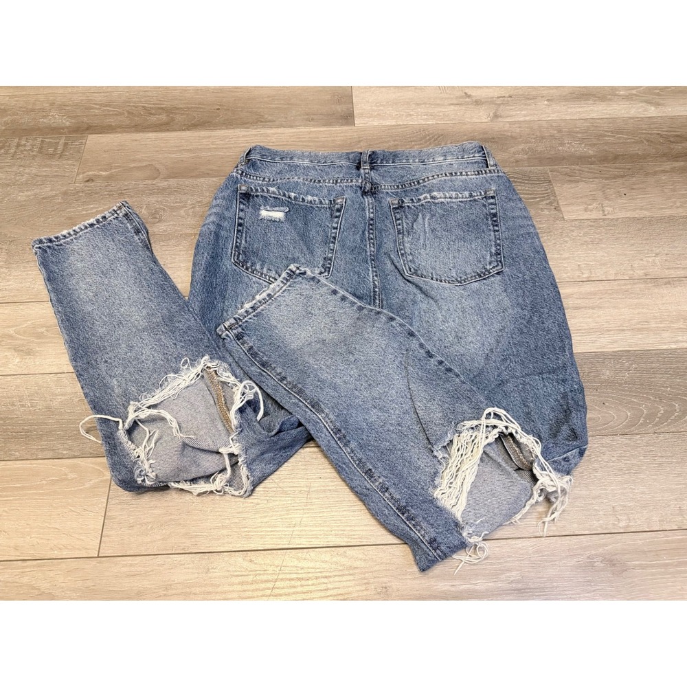 PacSun Ultra High Rise Slim Jeans Womens 30 Blue Distressed Button Fly